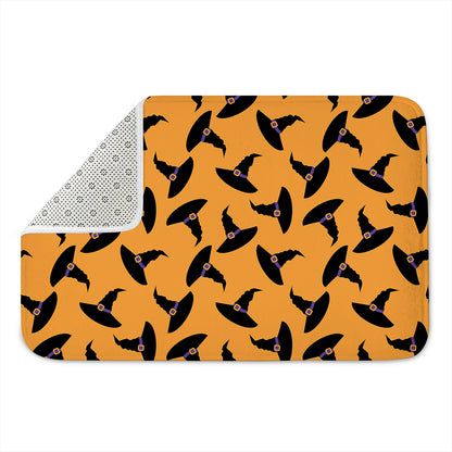 Halloween Witch Hat Pattern Print Indoor Door Mat