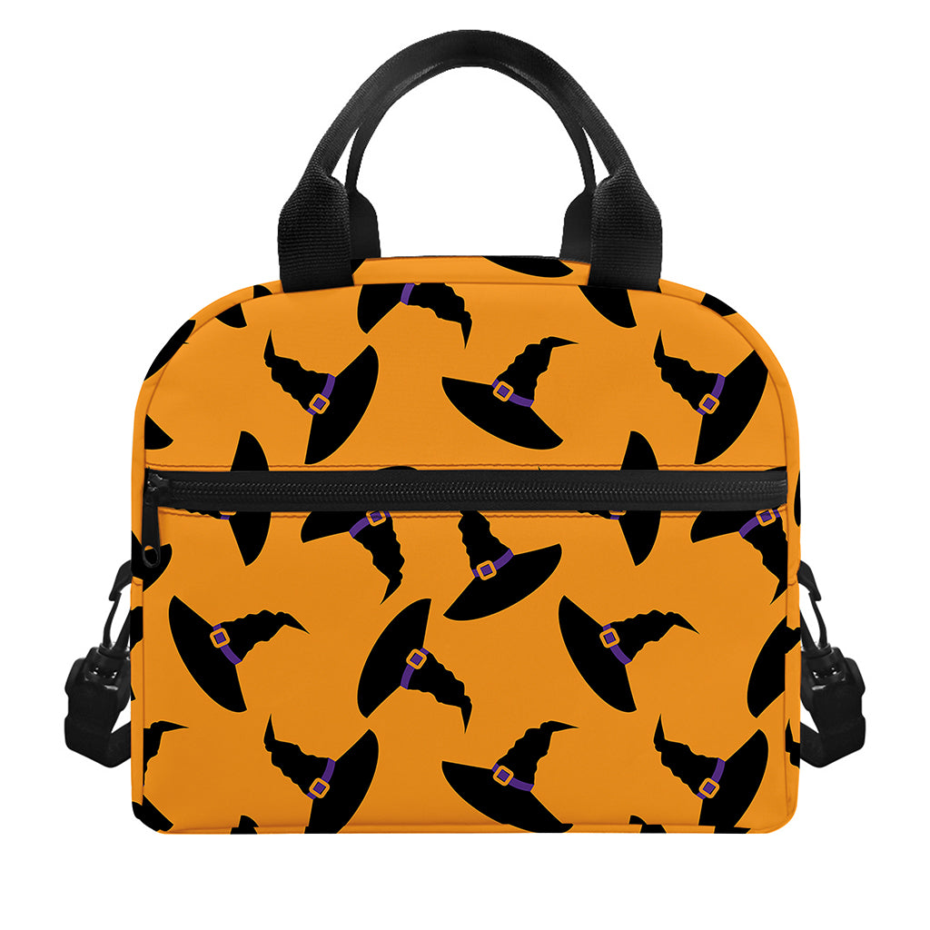 Halloween Witch Hat Pattern Print Insulated Lunch Bag
