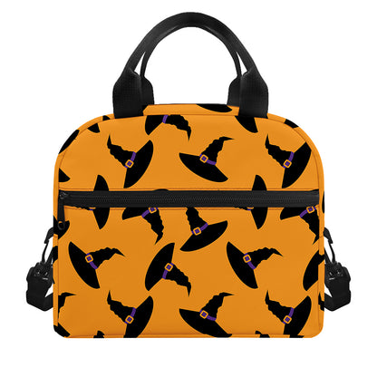 Halloween Witch Hat Pattern Print Insulated Lunch Bag