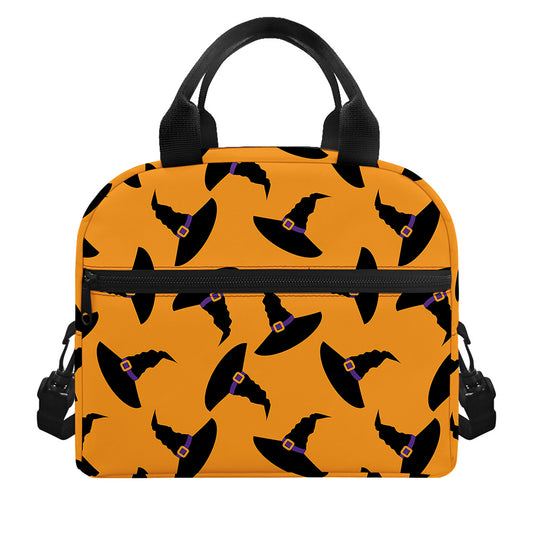 Halloween Witch Hat Pattern Print Insulated Lunch Bag