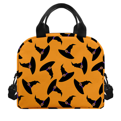 Halloween Witch Hat Pattern Print Insulated Lunch Bag