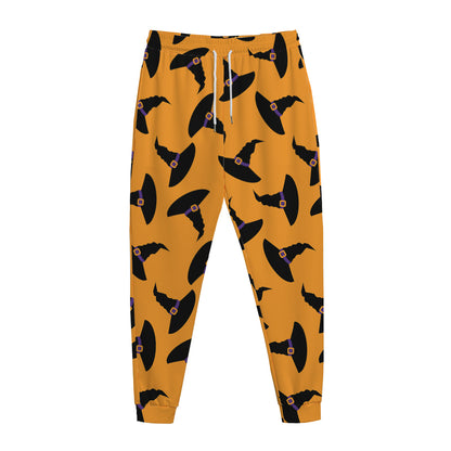 Halloween Witch Hat Pattern Print Jogger Pants
