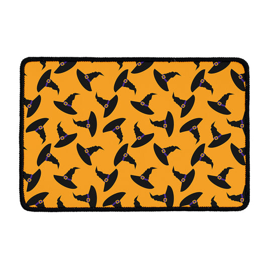 Halloween Witch Hat Pattern Print Kitchen Mat