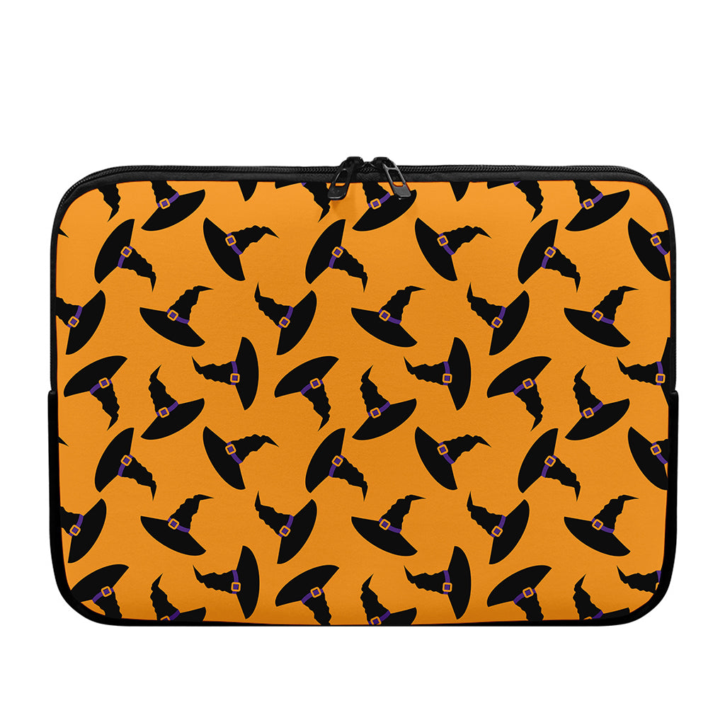 Halloween Witch Hat Pattern Print Laptop Sleeve