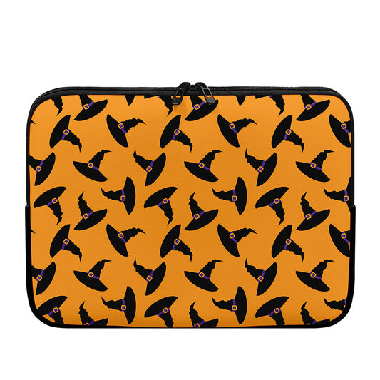 Halloween Witch Hat Pattern Print Laptop Sleeve