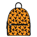 Halloween Witch Hat Pattern Print Leather Backpack