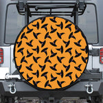 Halloween Witch Hat Pattern Print Leather Spare Tire Cover