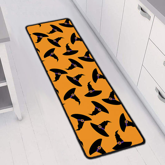 Halloween Witch Hat Pattern Print Long Kitchen Mat