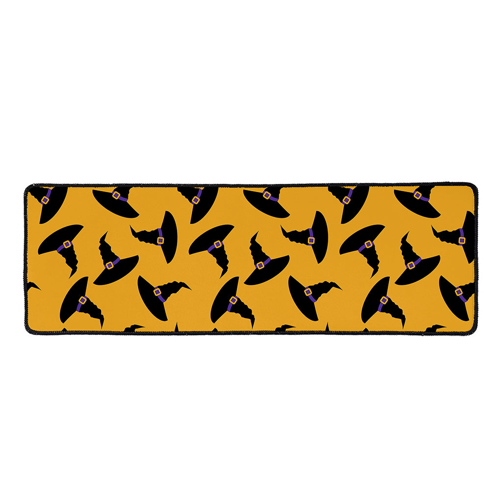 Halloween Witch Hat Pattern Print Long Kitchen Mat