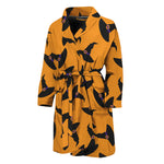 Halloween Witch Hat Pattern Print Men's Bathrobe