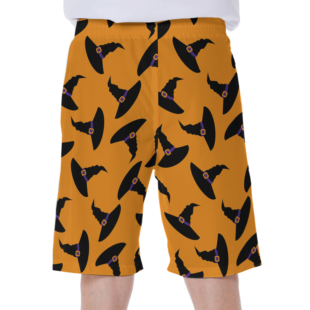 Halloween Witch Hat Pattern Print Men's Beach Shorts