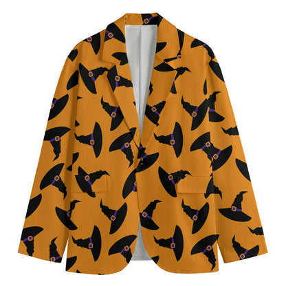 Halloween Witch Hat Pattern Print Men's Blazer