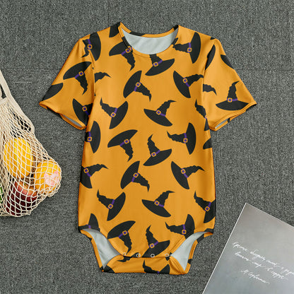 Halloween Witch Hat Pattern Print Men's Bodysuit