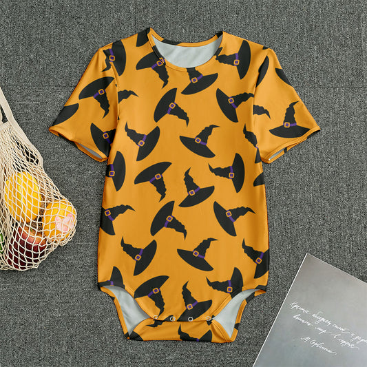 Halloween Witch Hat Pattern Print Men's Bodysuit