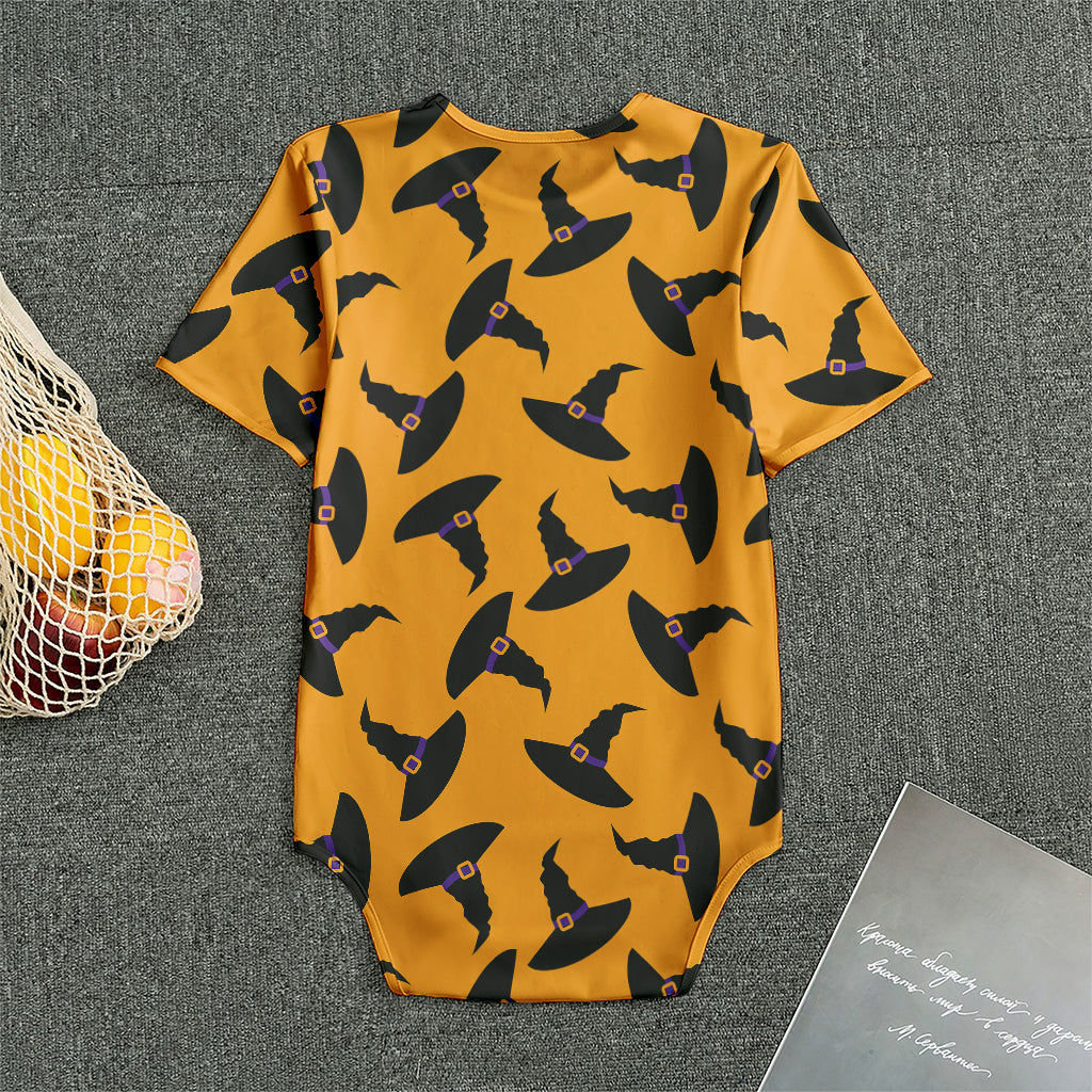 Halloween Witch Hat Pattern Print Men's Bodysuit