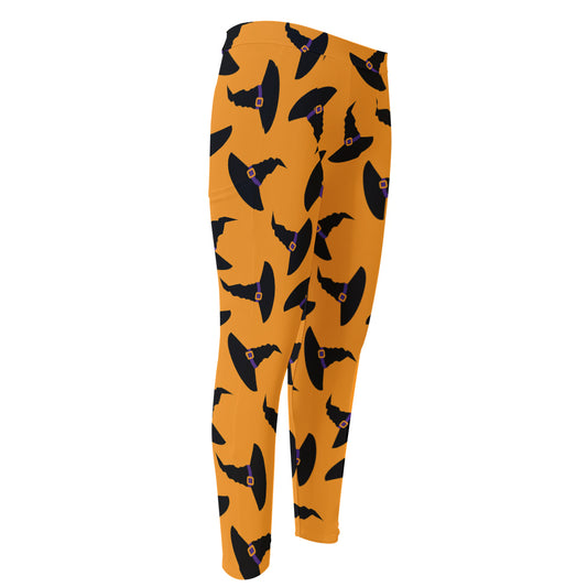 Halloween Witch Hat Pattern Print Men's Compression Pants
