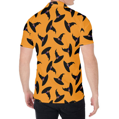 Halloween Witch Hat Pattern Print Men's Shirt