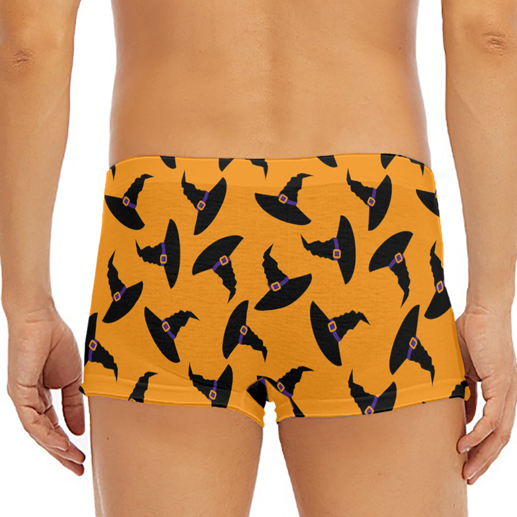Halloween Witch Hat Pattern Print Men's Short Boxer Briefs
