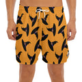 Halloween Witch Hat Pattern Print Men's Split Running Shorts