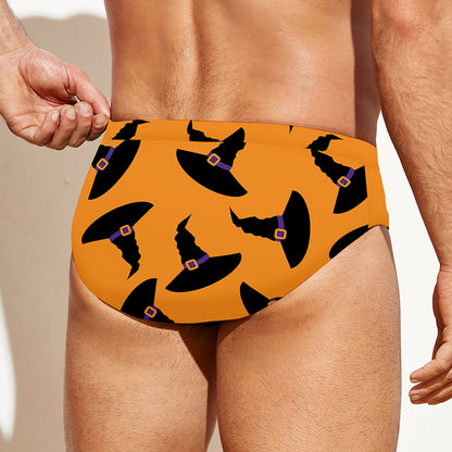 Halloween Witch Hat Pattern Print Men's Swim Briefs
