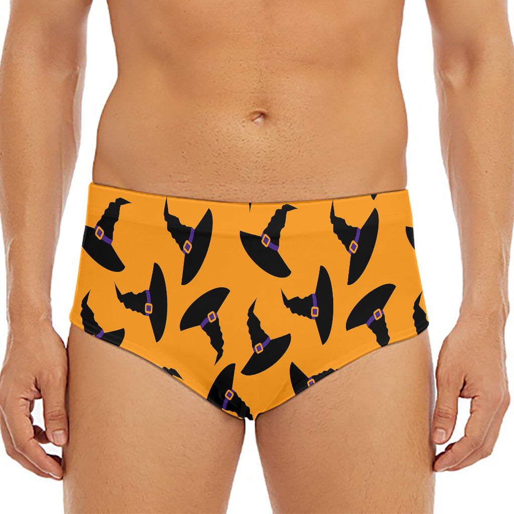 Halloween Witch Hat Pattern Print Men's Triangle Swim Briefs