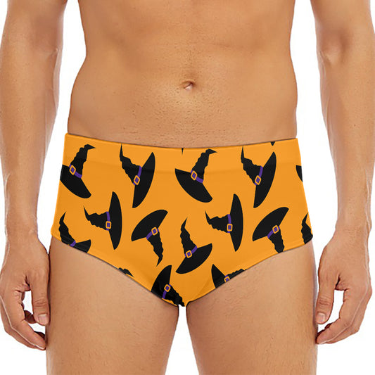 Halloween Witch Hat Pattern Print Men's Triangle Swim Briefs