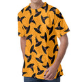 Halloween Witch Hat Pattern Print Men's Velvet T-Shirt