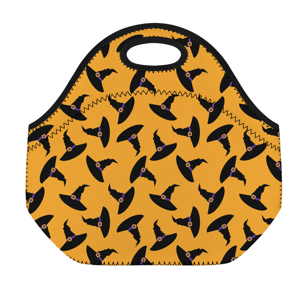 Halloween Witch Hat Pattern Print Neoprene Lunch Bag
