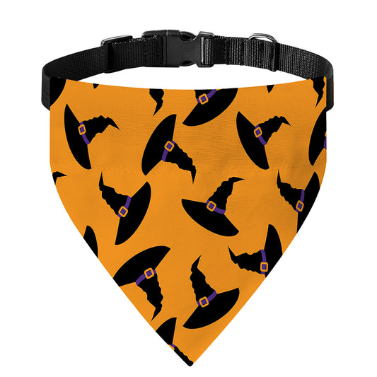 Halloween Witch Hat Pattern Print Over The Collar Dog Bandana