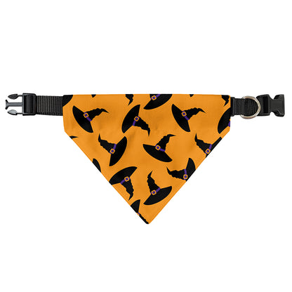 Halloween Witch Hat Pattern Print Over The Collar Dog Bandana