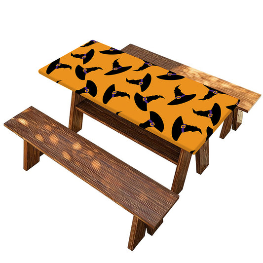Halloween Witch Hat Pattern Print Picnic Table Cover