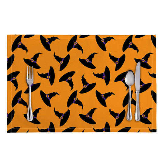 Halloween Witch Hat Pattern Print Placemat