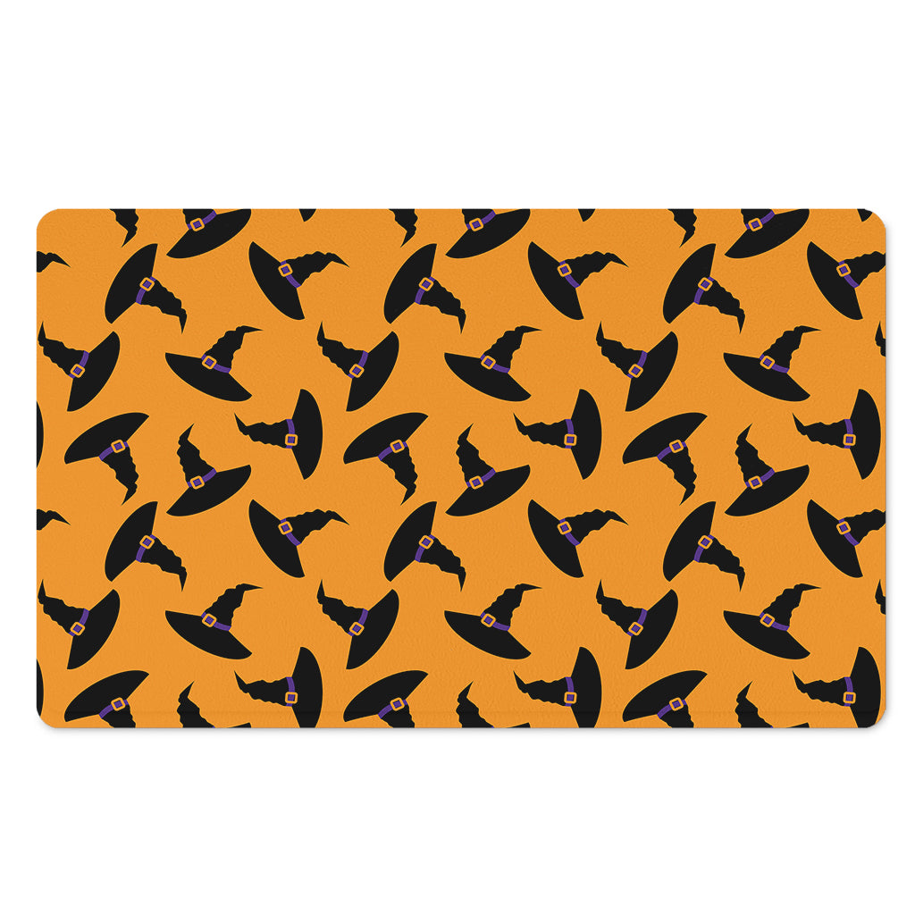 Halloween Witch Hat Pattern Print Polyester Doormat