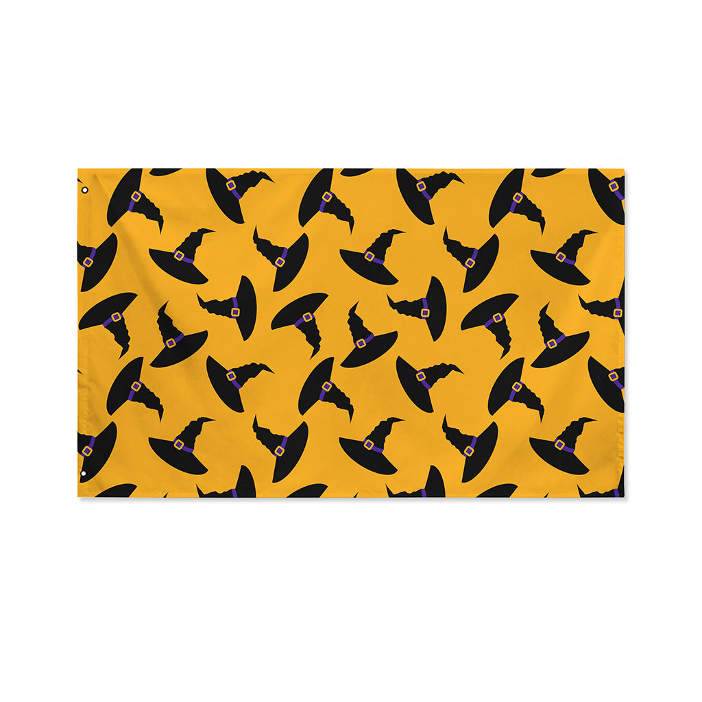 Halloween Witch Hat Pattern Print Polyester Flag