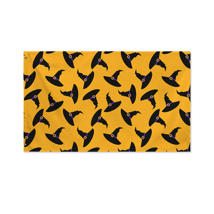 Halloween Witch Hat Pattern Print Polyester Flag
