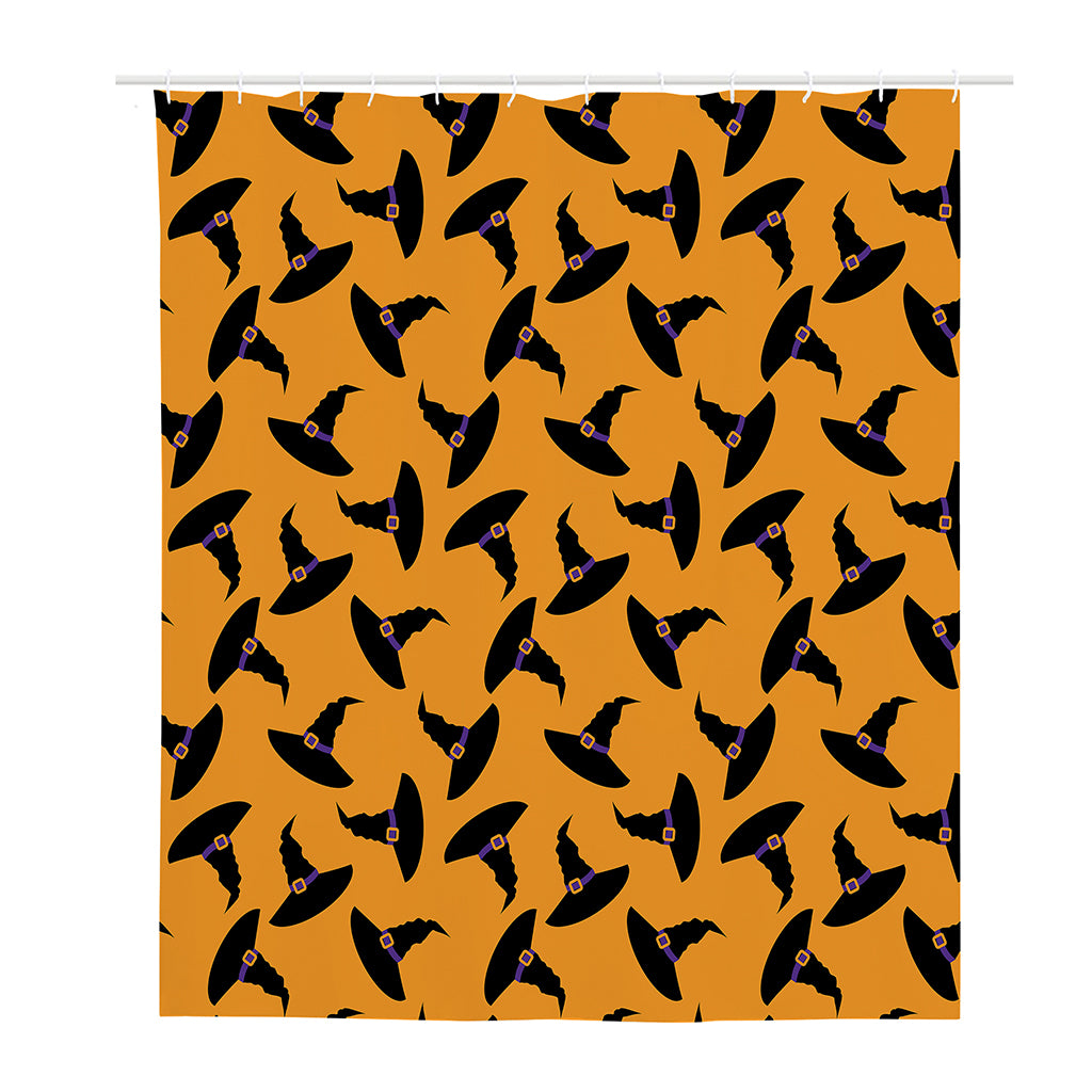 Halloween Witch Hat Pattern Print Polyester Shower Curtain
