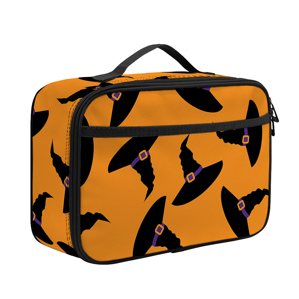 Halloween Witch Hat Pattern Print Portable Lunch Bag