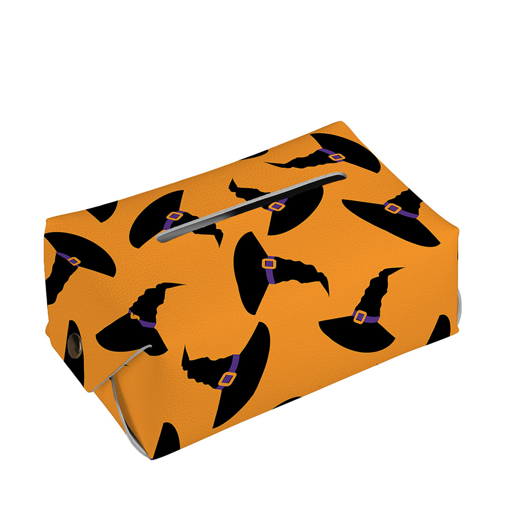 Halloween Witch Hat Pattern Print Rectangle Tissue Box Cover