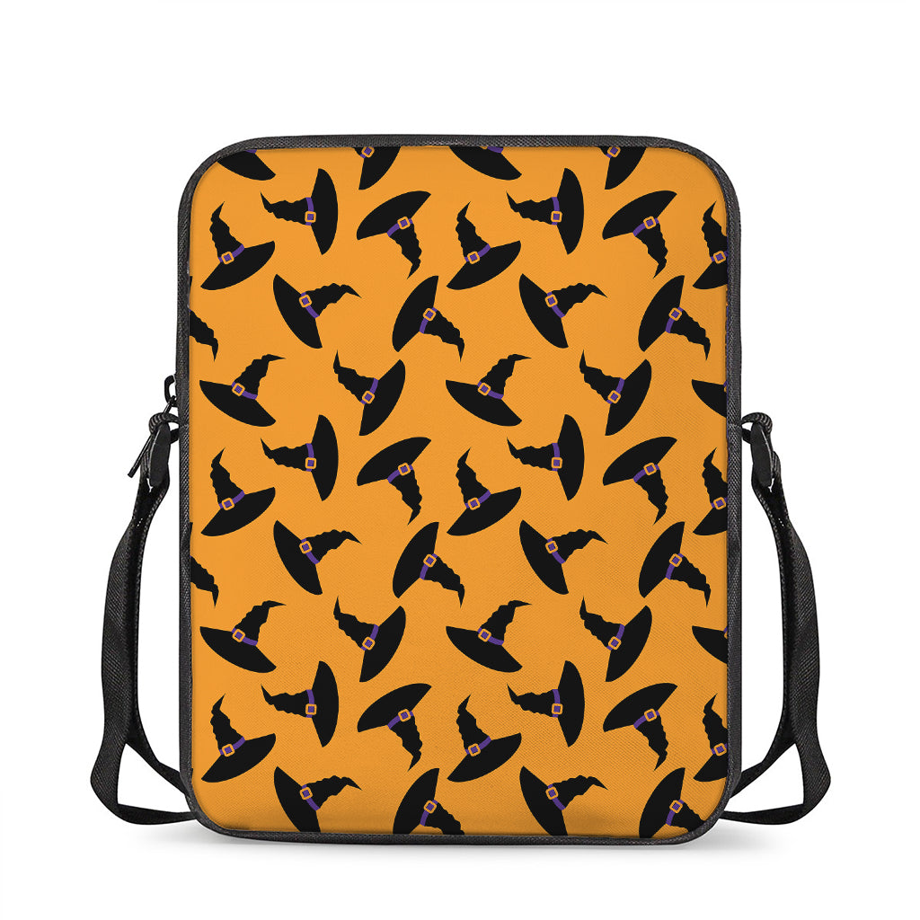 Halloween Witch Hat Pattern Print Rectangular Crossbody Bag