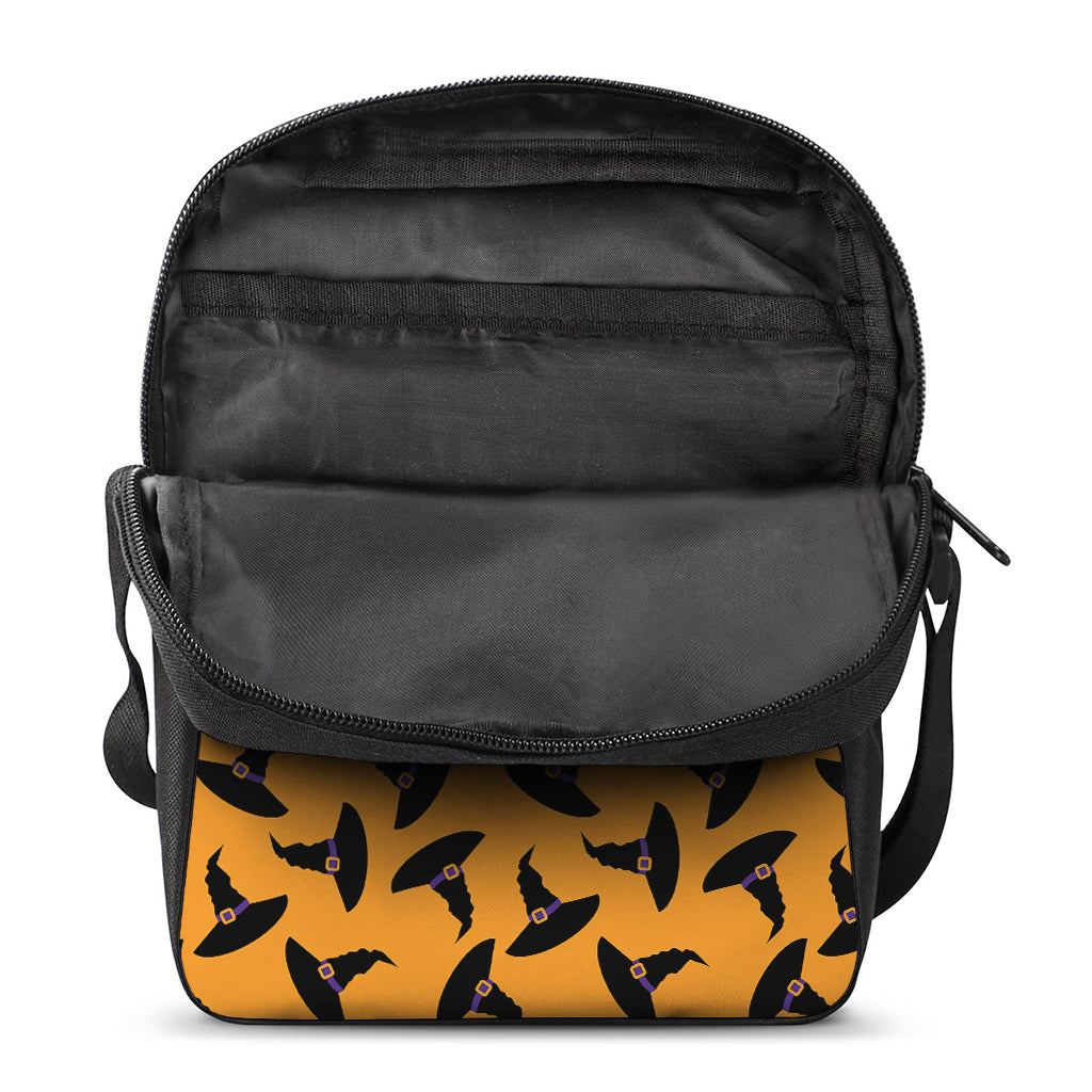 Halloween Witch Hat Pattern Print Rectangular Crossbody Bag
