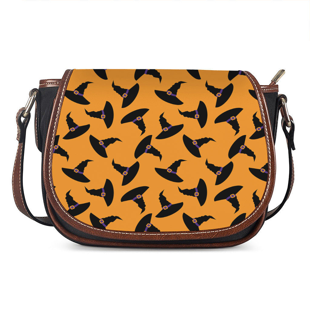 Halloween Witch Hat Pattern Print Saddle Bag