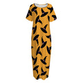 Halloween Witch Hat Pattern Print Short Sleeve Long Nightdress