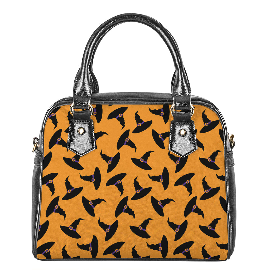 Halloween Witch Hat Pattern Print Shoulder Handbag