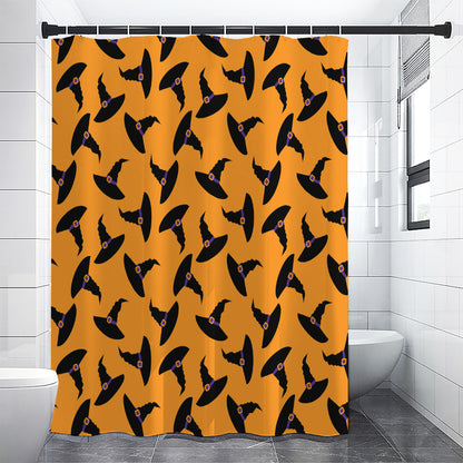 Halloween Witch Hat Pattern Print Shower Curtain