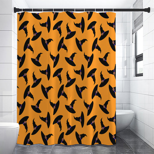 Halloween Witch Hat Pattern Print Shower Curtain