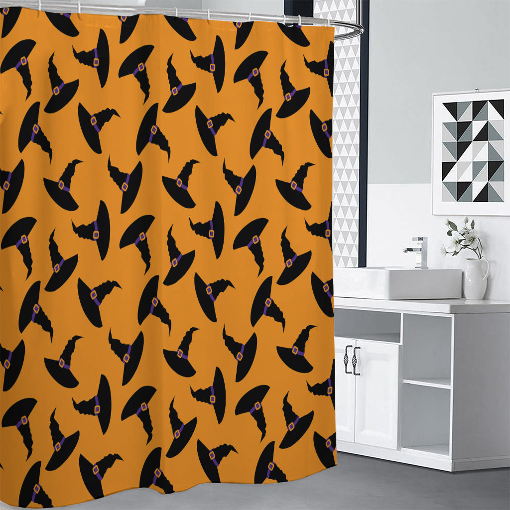 Halloween Witch Hat Pattern Print Shower Curtain