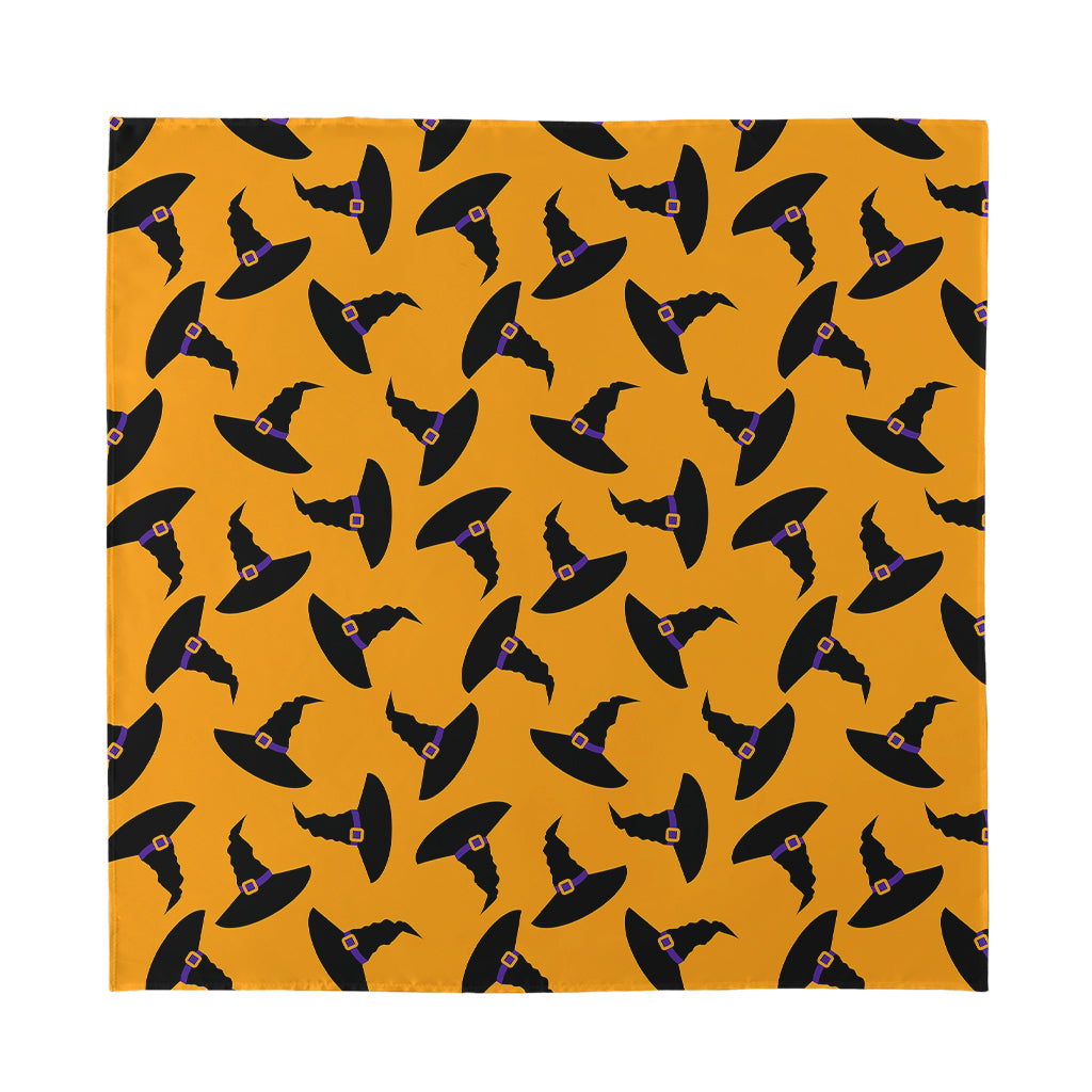 Halloween Witch Hat Pattern Print Silk Bandana
