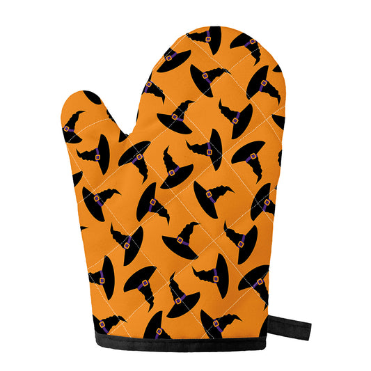 Halloween Witch Hat Pattern Print Single Oven Mitt