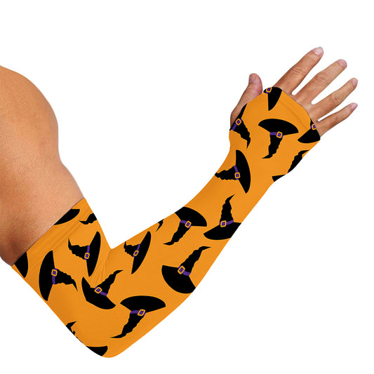 Halloween Witch Hat Pattern Print Sun Protection Arm Sleeves
