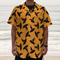 Halloween Witch Hat Pattern Print Textured Short Sleeve Shirt